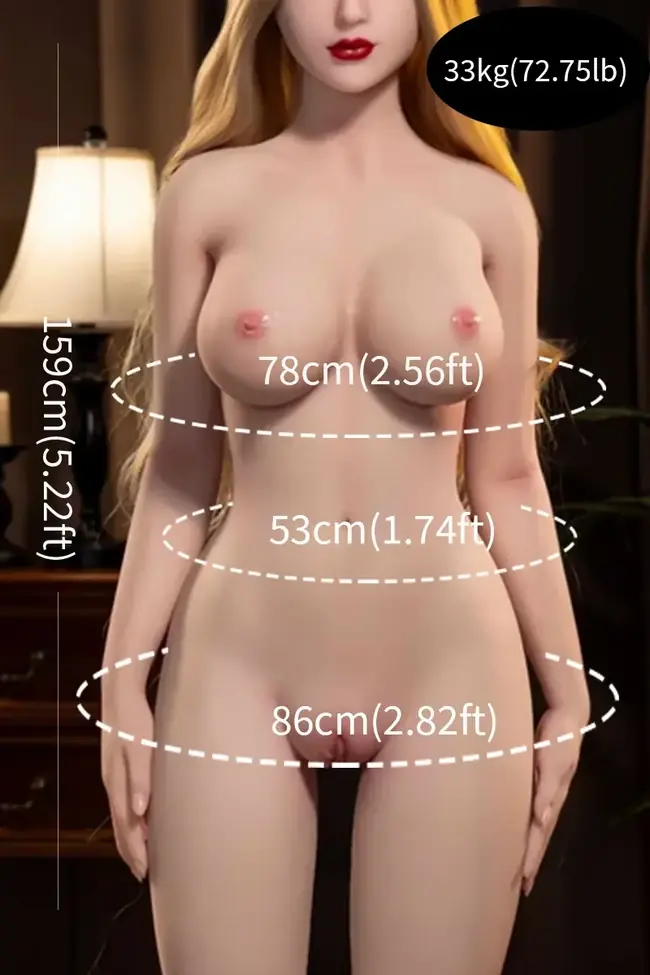 European TPE sex doll size chart shows adult toy dimensions for fit reference